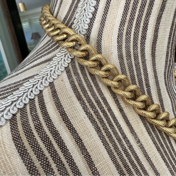 Givenchy Vintage Textured Gold Braid Heavy Curb Chain Choker Designer Stamp - Picture 14 of 16